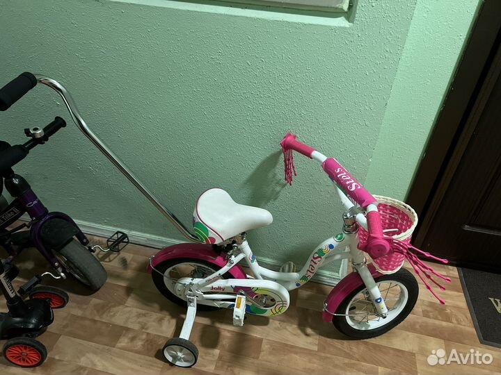 Детский велосипед с родительской ручкой бу