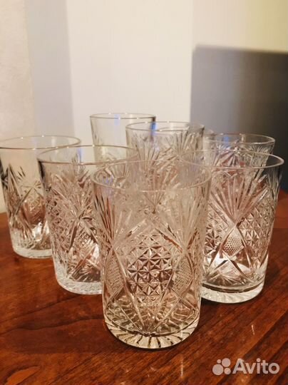Хрустальные стаканы СССР 8 шт