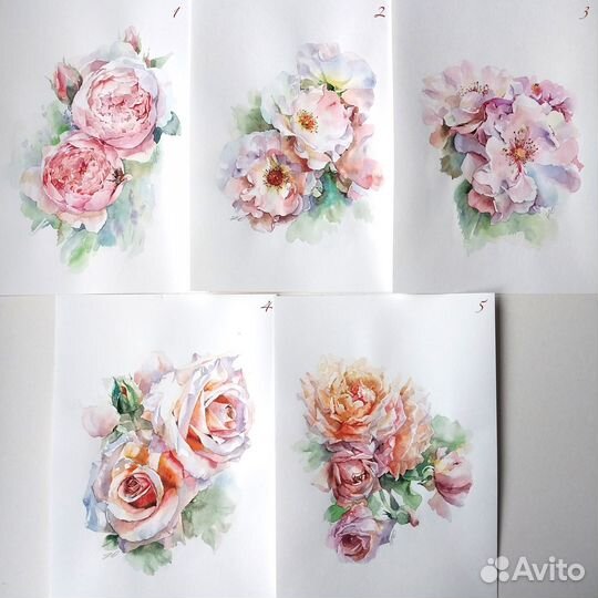 Акварель. Розы. На заказ