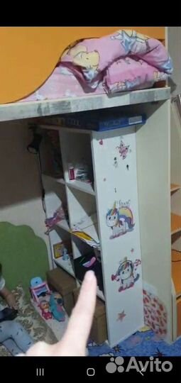 Детская кровать чердак со шкафом бу