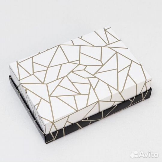 Коробка подарочная «Осколки», черно-белые, 21 х 15