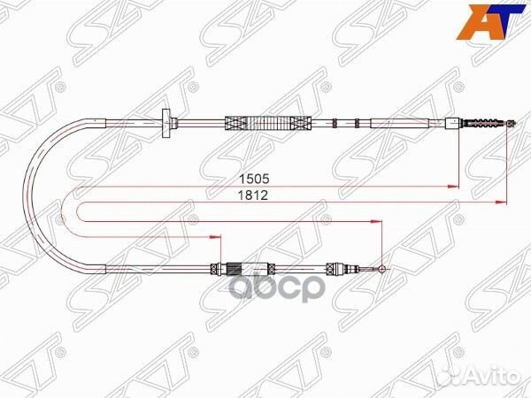 Трос ручного тормоза audi A4 95-02 ST-52-0097 Sat