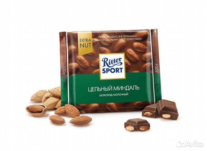 Ritter Sport Молочный Цельный Миндаль 100 г