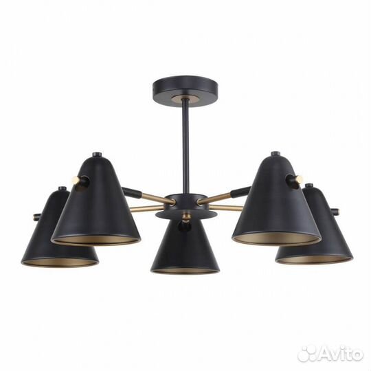 Люстра металл в спальню лофт 5 ламп