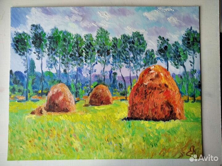 Картина маслом Стога сена К Моне копия