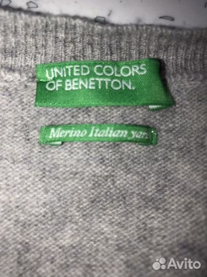 Кардиган 44 меринос Benetton италия