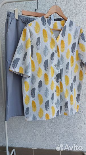 Мужской домашний костюм из хлопка премиум качества