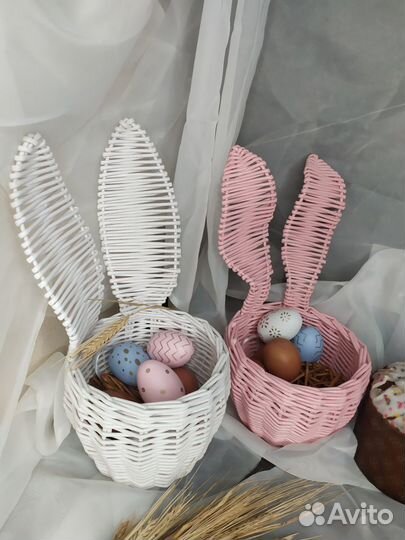 Плетёная корзина Заяц