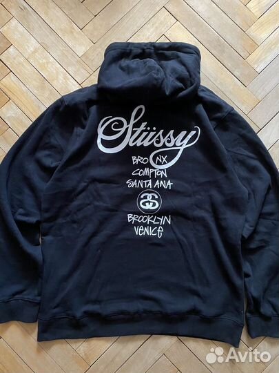 Худи Stussy World Tour Hood черный