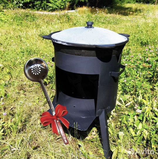 Кaзан чyгyнный 12 л с пeчкой + 2 подaрка