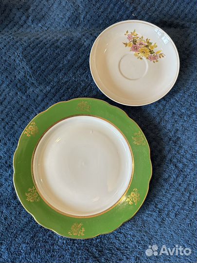 Тарелка и бьюдце Дулево