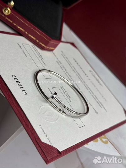 Браслет cartier juste un clou белое золото 750