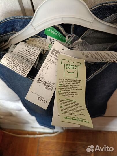 Новые оригинальные джинсы Benetton 3-4 г