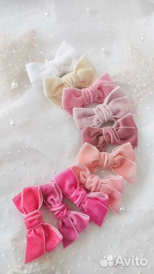 Бархатные бантики резинки/заколки