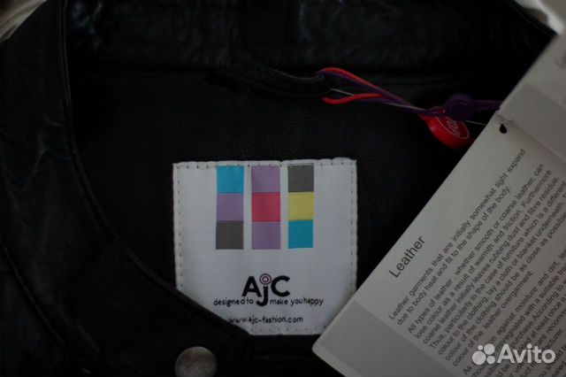 Кожаная черная куртка AJC. Натуральная кожа. Новая