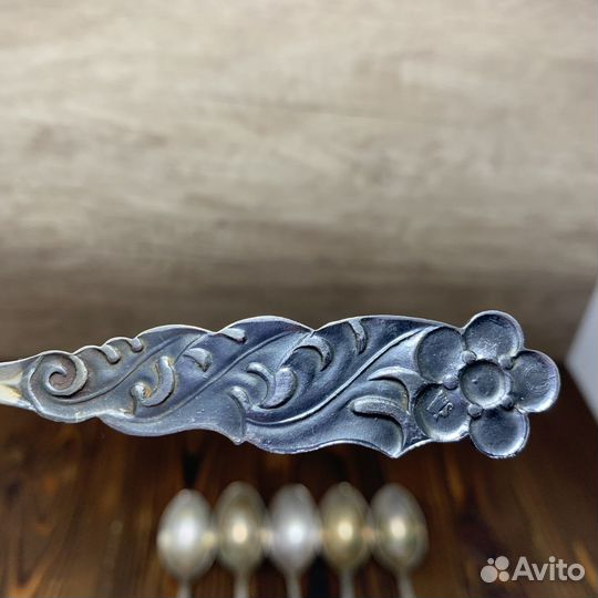 Набор Ложки Чайные 6 Штук Мельхиор Цветок Ретро