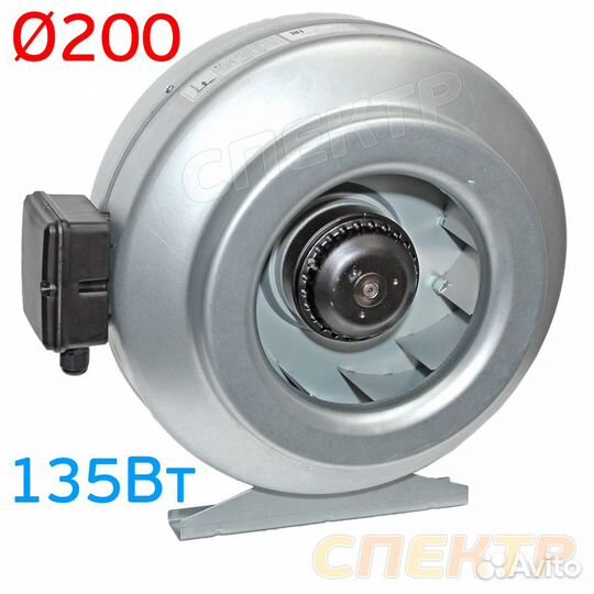Вентилятор канальный вкк-200М металлический корпус