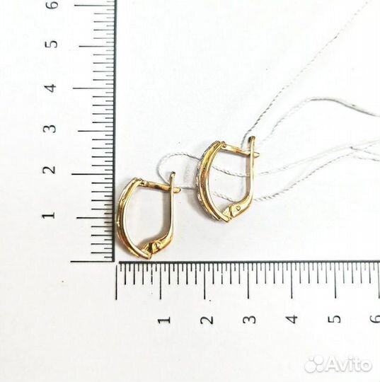 Золотые серьги с фианитом