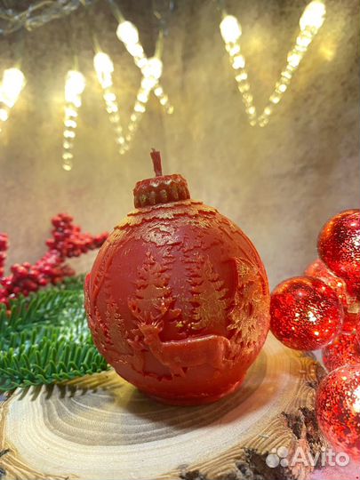 Свеча новогодний шар