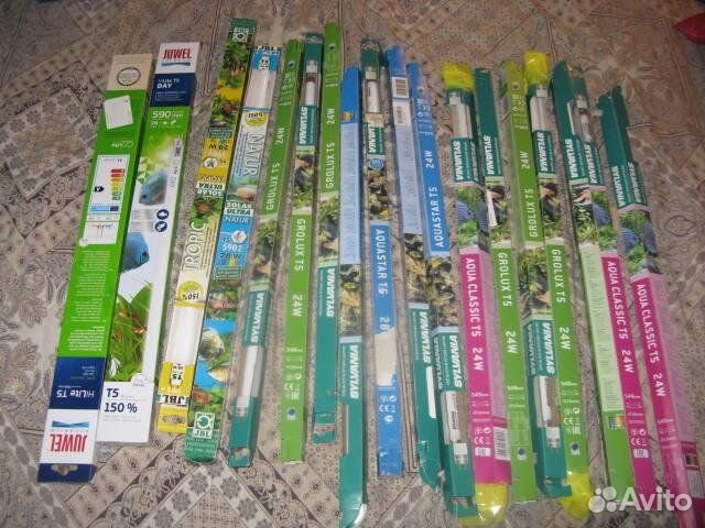 Лампы Т5 28 вт. и 24 вт для аквариума+светильник