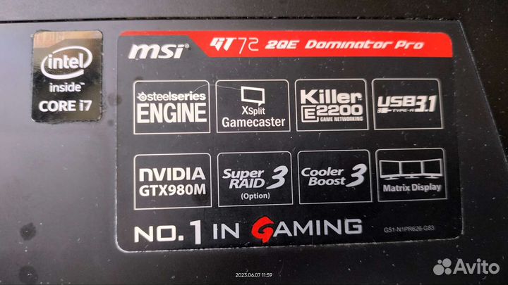 Ноутбук MSI GT72 Dominator
