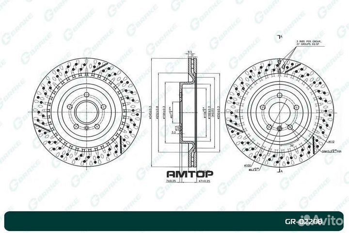 G-brake GR-02208 Диск тормозной вентилируемый G-br