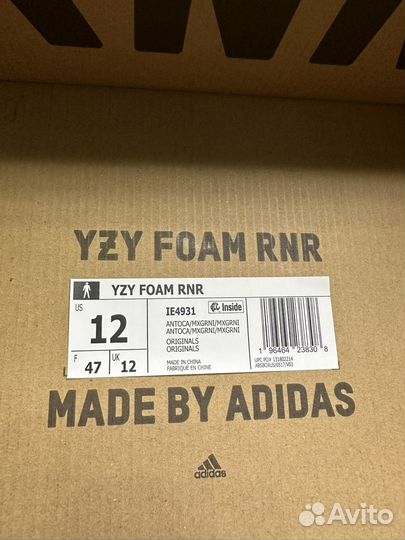 12us Adidas Yeezy Foam RNR MX Granite