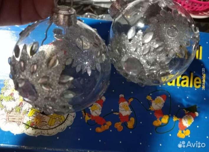 Итальянские ёлочные шары из дутого стекла