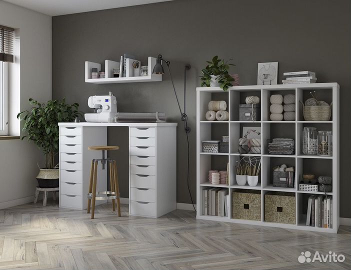 Стол письменный IKEA alex Ингар 2/88 Дуб Беленый-б