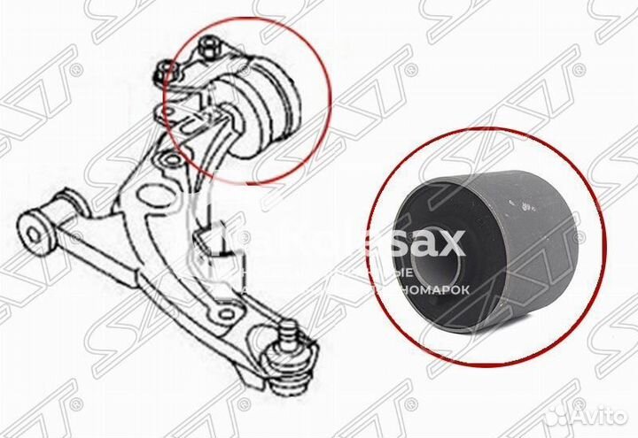 Сайлентблок задний переднего рычага (без кронштейн