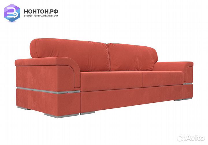 Диван еврокнижка Порту микровельвет коралловый