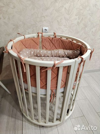 Детская кровать круглая с матрасом