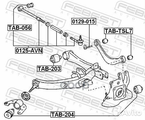 Сайлентблок задн подвески toyota avensis