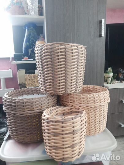 Кашпо из ротанга