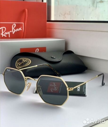 Солнцезащитные очки ray ban octagonal черные