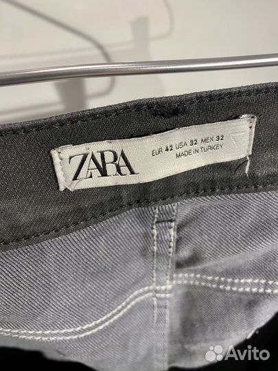 Джинсы мужские Zara брюки хлопковые черные зауженн