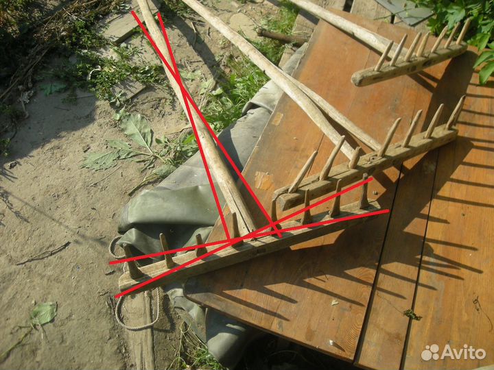 Грабли деревянные на дизайн рабочие самовывоз