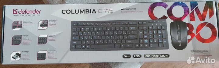 Комплект беспроводный клавиатура и мышь defender