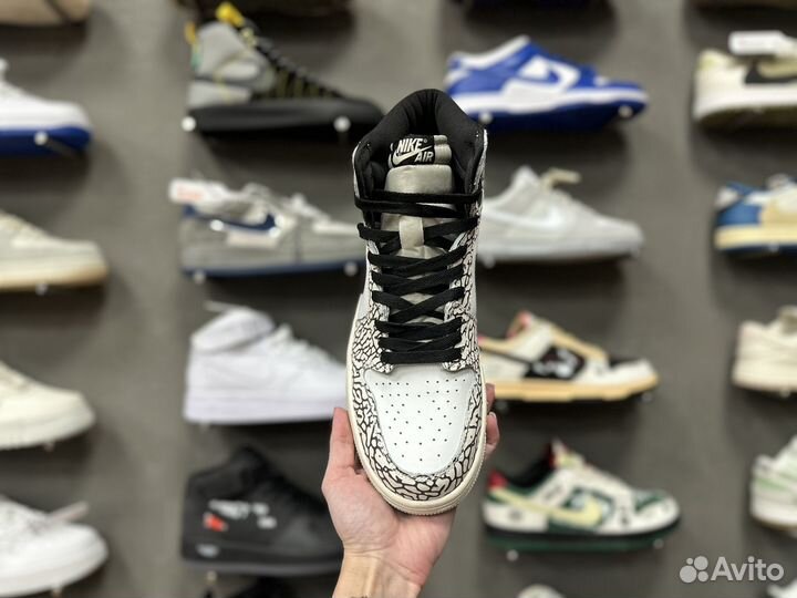 Кроссовки nike AIR jordan 1 high OG white cement