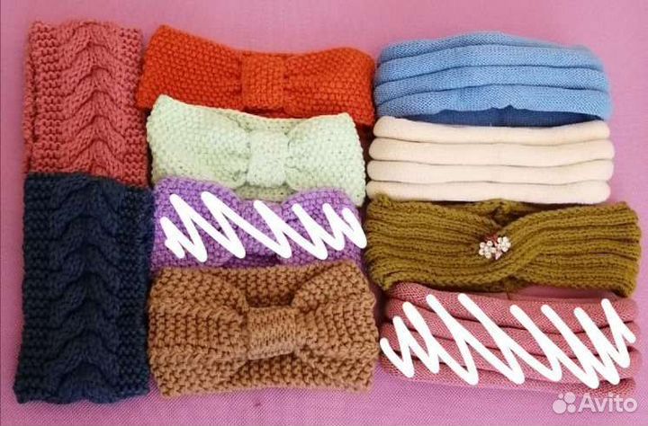Ободки вязаные на голову