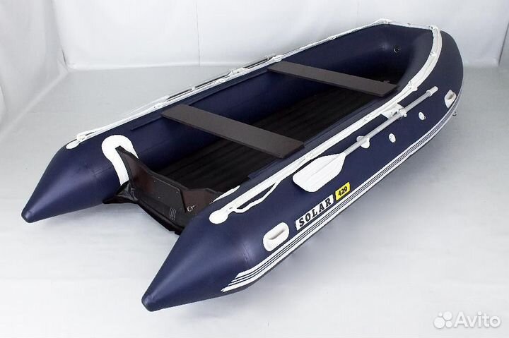 Лодка надувная моторная solar-420 К синий