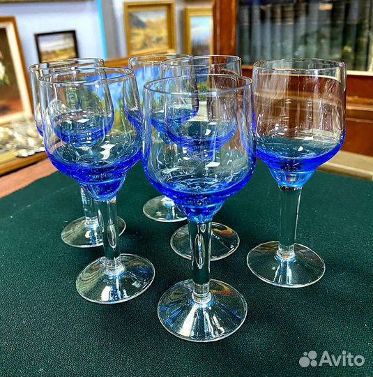 Набор бокалов 6 шт. Цветное стекло СССР