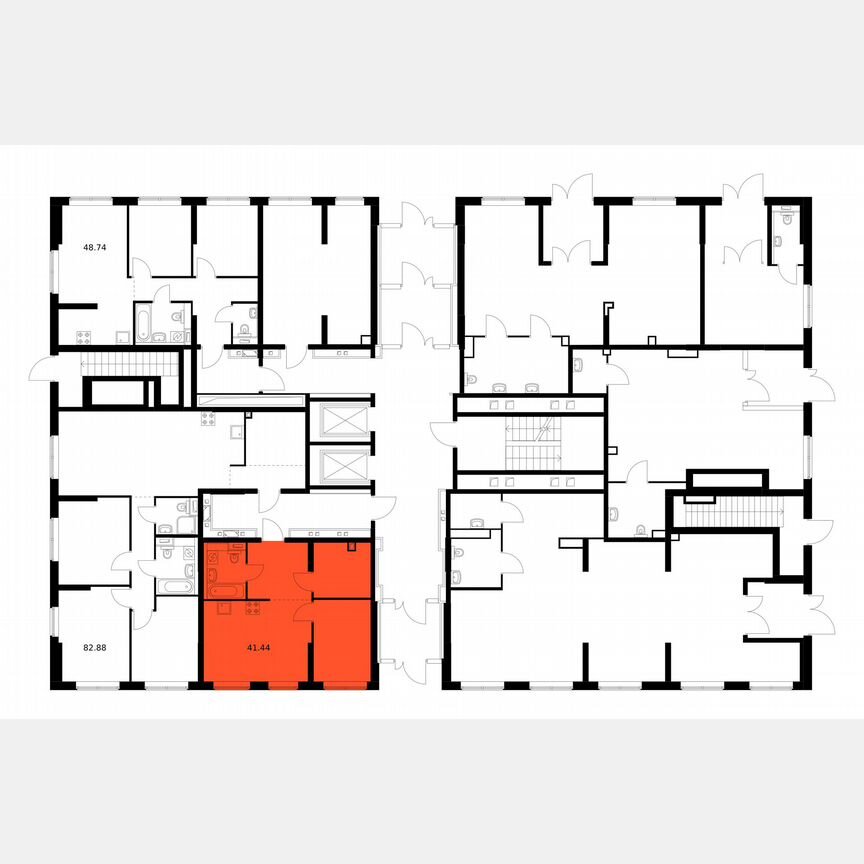 1-к. квартира, 41,4 м², 1/12 эт.