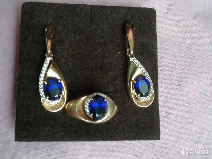 Набор: серьги и кольцо 10 гр