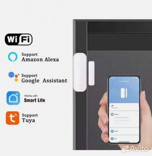 Умный Wifi датчик открытия дверей и окон Tyua