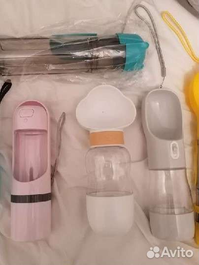 Поилка для собак дорожная и 2 намордника