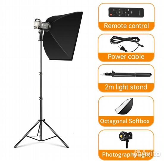 Комплекты: видеосвет 100Вт + софтбокс или октобокс