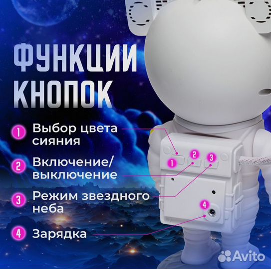 Ночник Космонавт звёздное небо