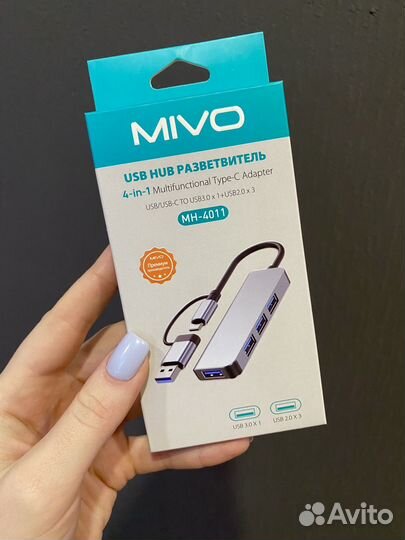 USB HUB разветвитель 4В1 mivo