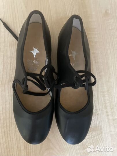 Туфли для танцев с металич. набойками кожа